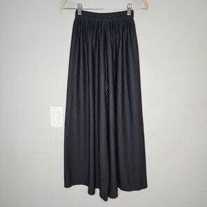Aveline Atelier Pull On Wide Leg Crop Pants Black Pleat-Look Est Size XS-M